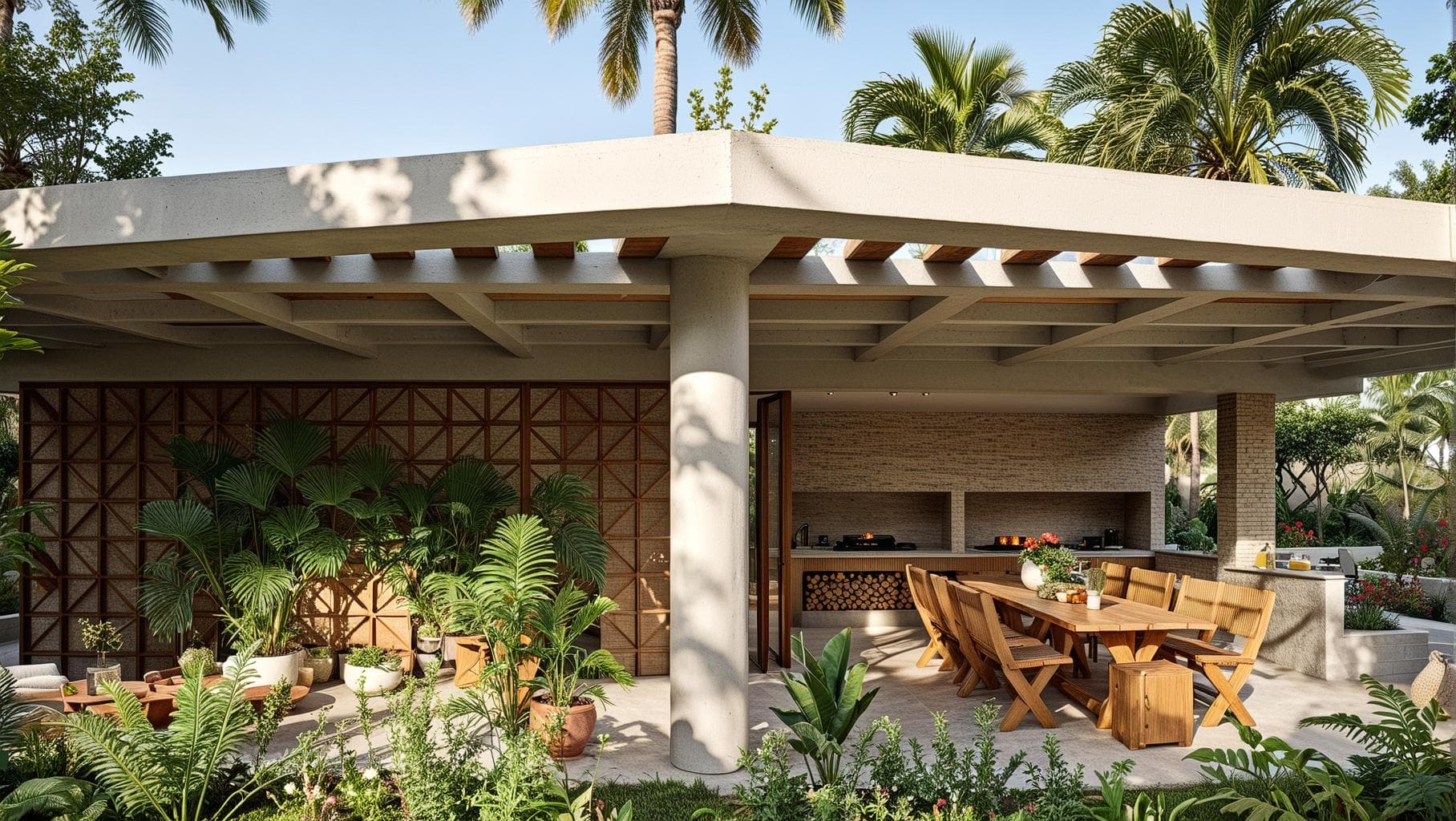 Amenity exterior con pergola